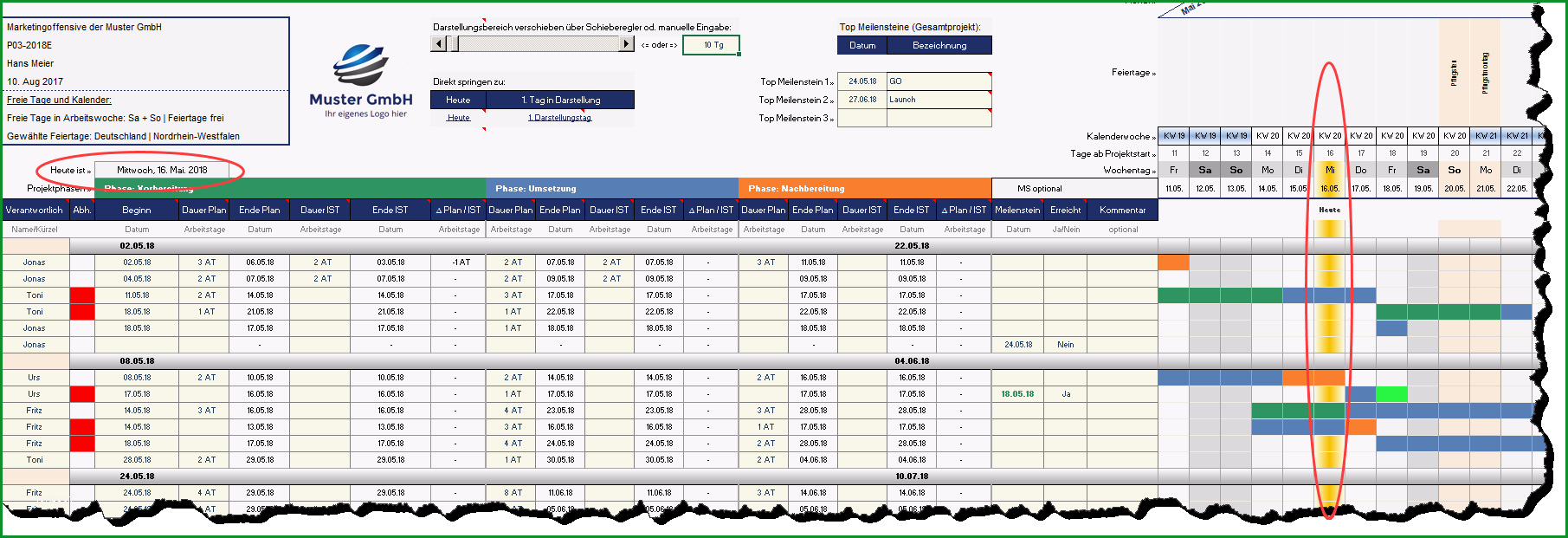 Excel Projektmanagement Paket