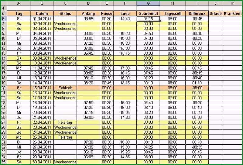 excel stunden berechnen