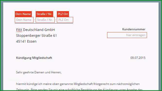 Sensationell Fitx Kündigung Vorlage Download Chip