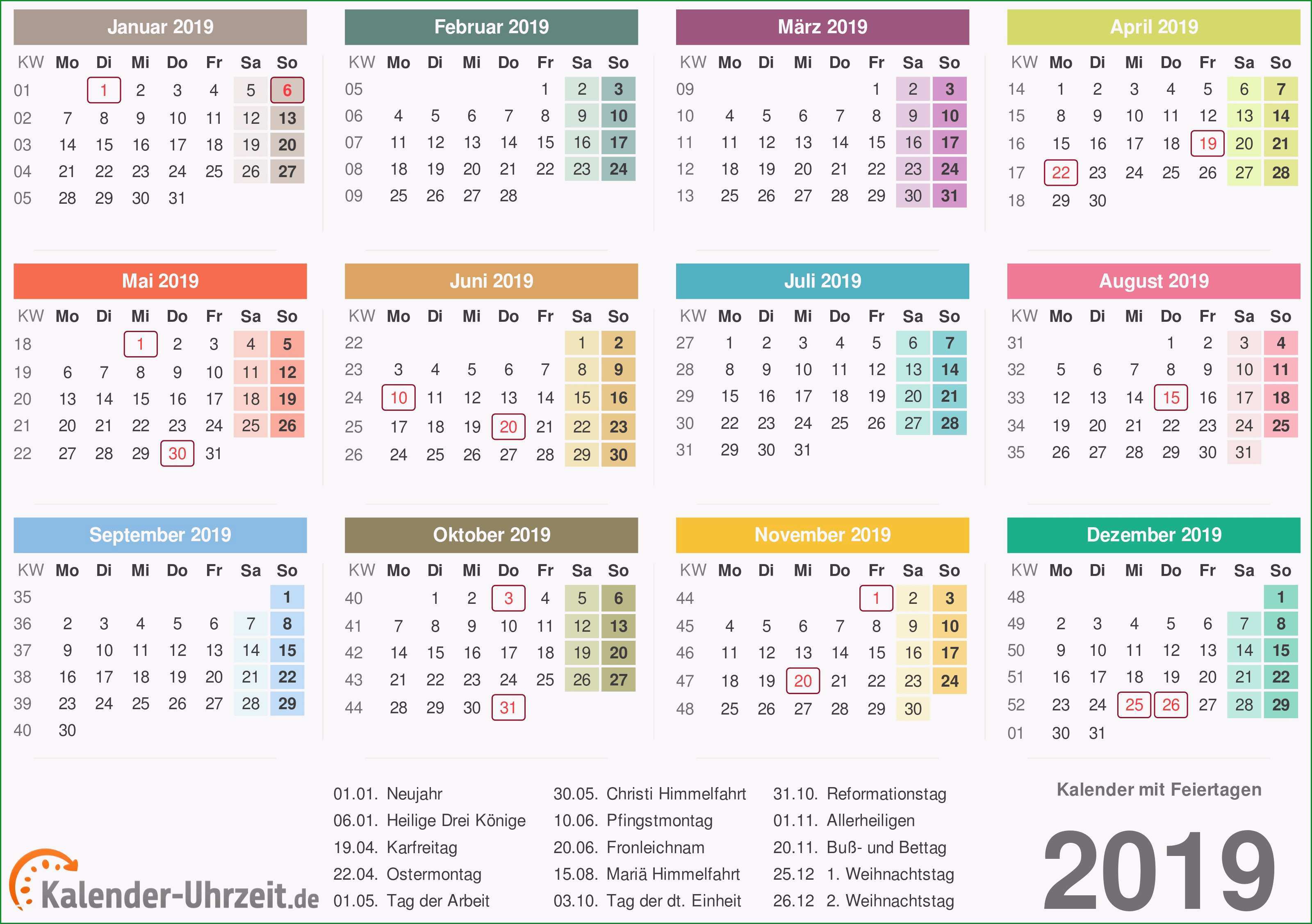 fotokalender 2018 vorlage angenehm kalender 2019 mit feiertagen