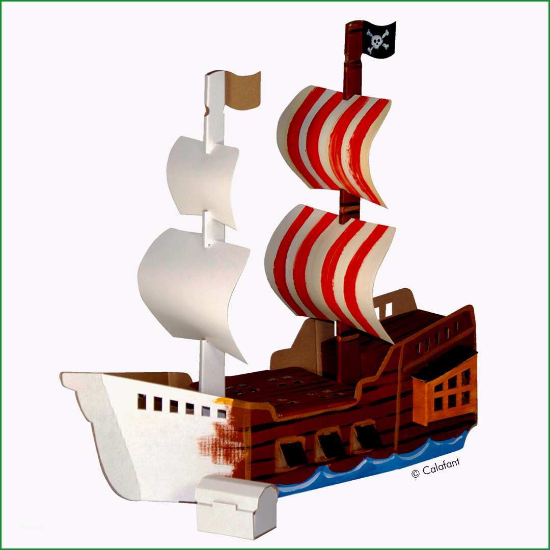 Sensationell Großes Piratenschiff Zum Basteln Und Spielen Aus Pappe