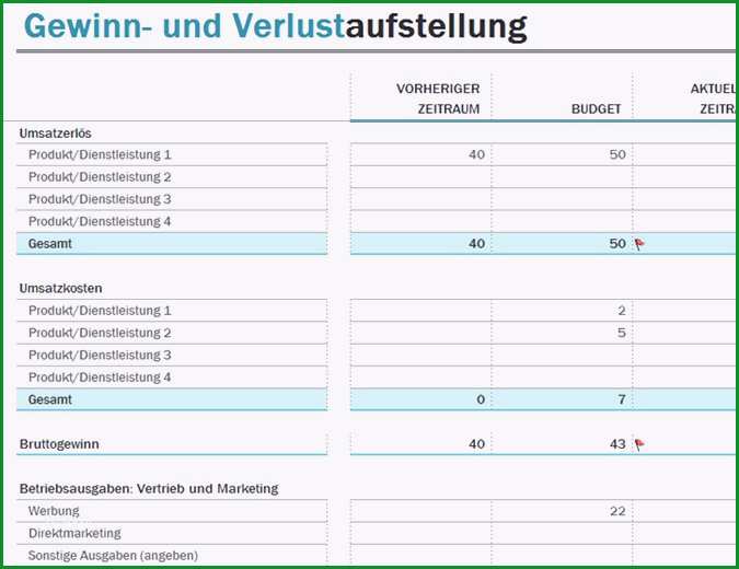 gewinn und verlustrechnung kleinunternehmer vorlage