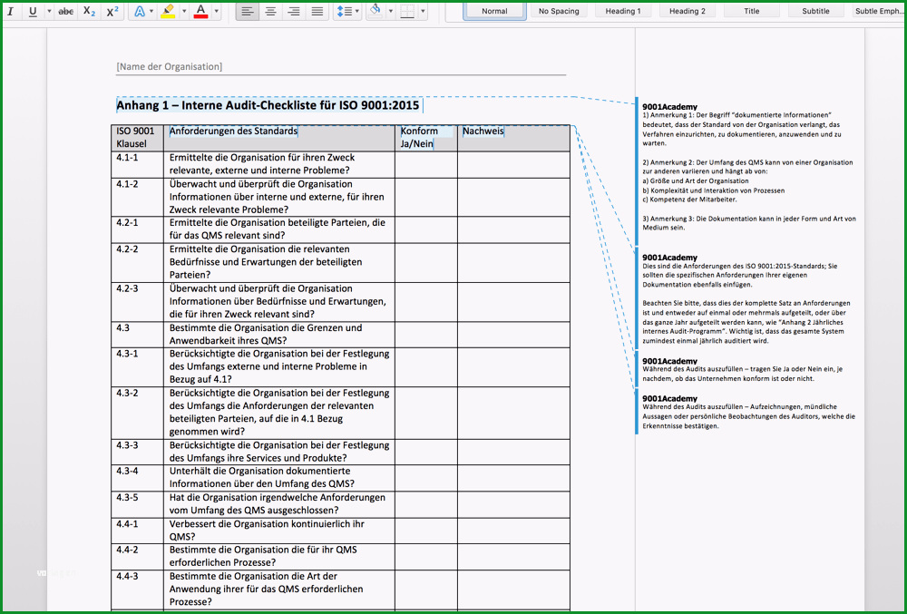 iso internes audit toolkitiso 9001 vorlagen kostenlos