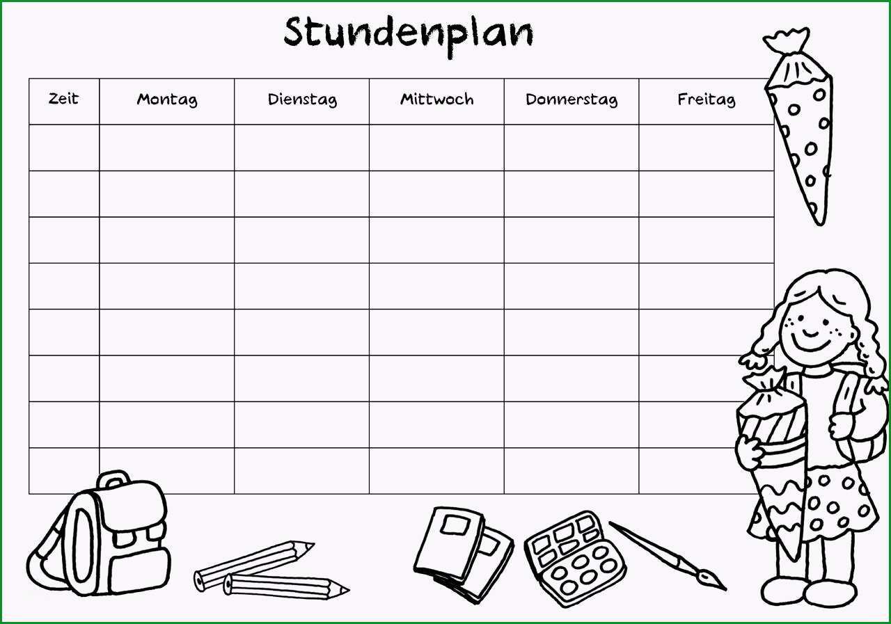 stundenplan schulanfang maedchen