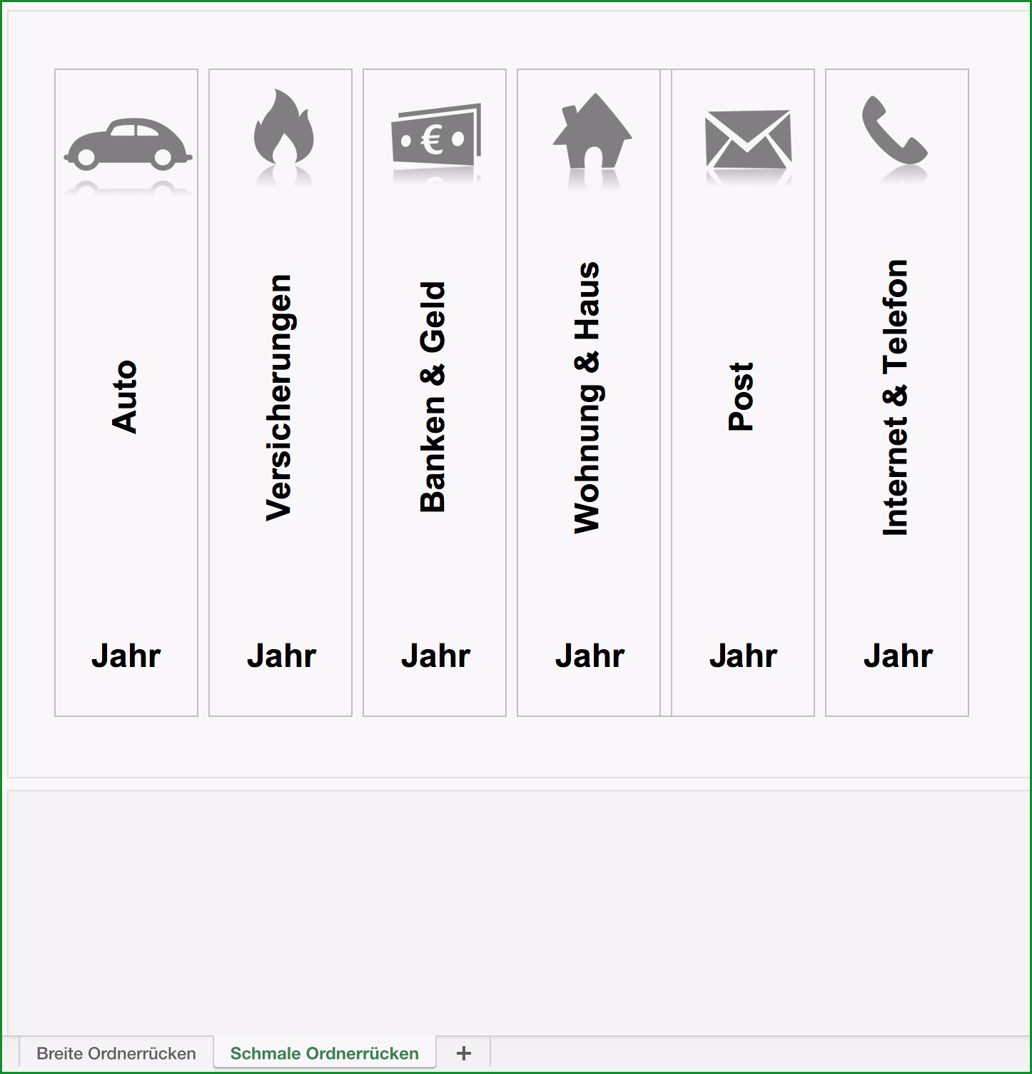 ordnerruecken als excelvorlage