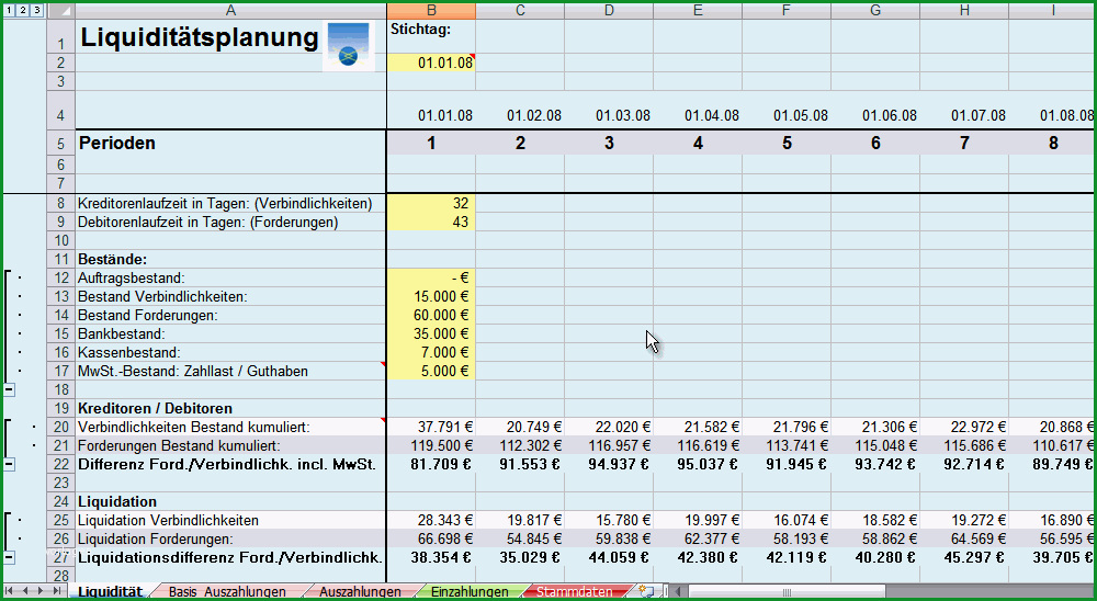 Liquiditaetsplanung Beispiel und Marktueberblick