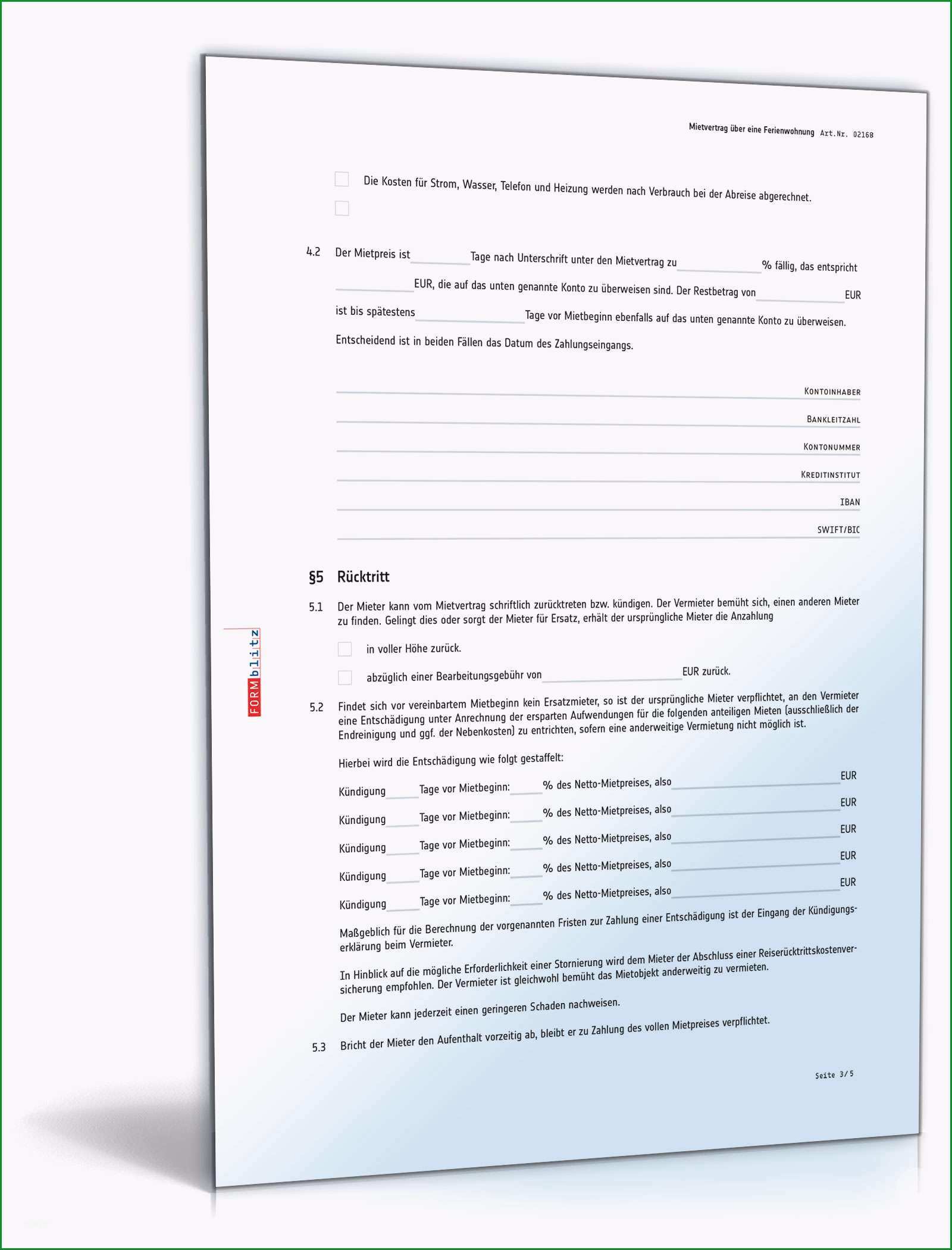 Sensationell Mietvertrag Ferienwohnung Rechtssicheres Muster Zum Download