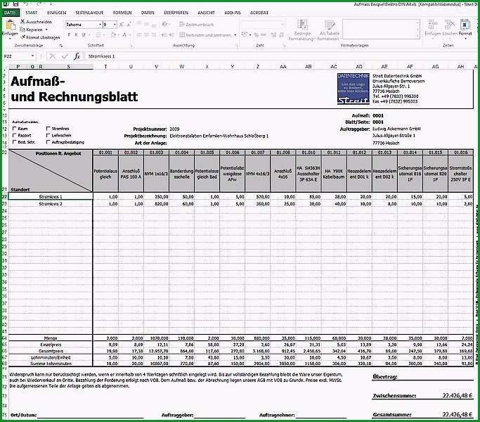 mobiles aufmassprogramm fuer excel