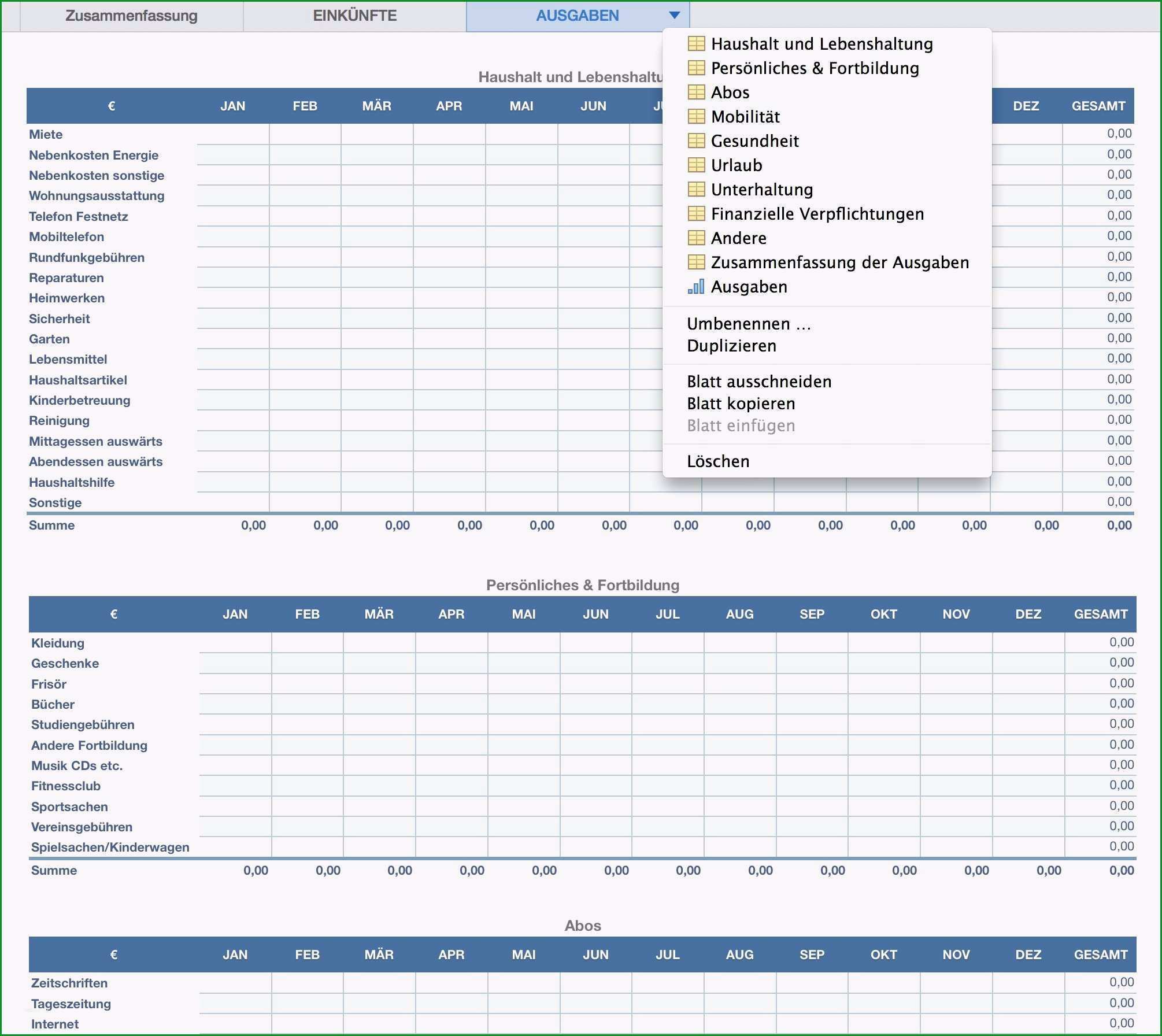 nebenkostenabrechnung muster excel