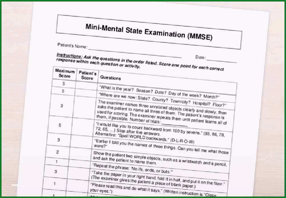 Sensationell Phänomenal Mini Mental Test Vorlage Für 2019 - Kostenlos