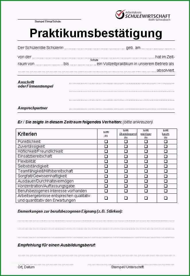 Praktikumsbescheinigung