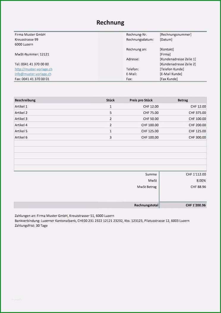 privatverkauf rechnung vorlage fantastisch rechnungsvorlage schweiz im word excelformat kostenlos