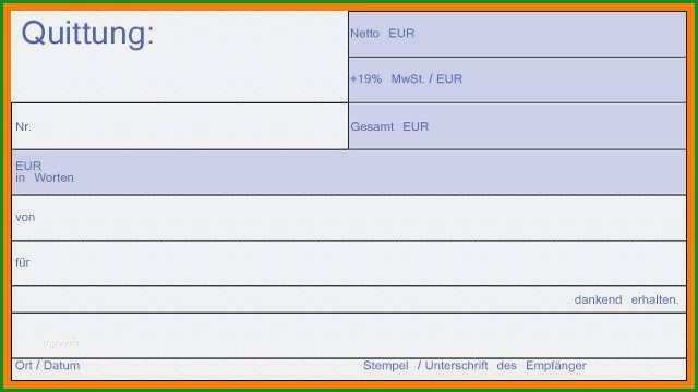 quittung vorlage excel werden