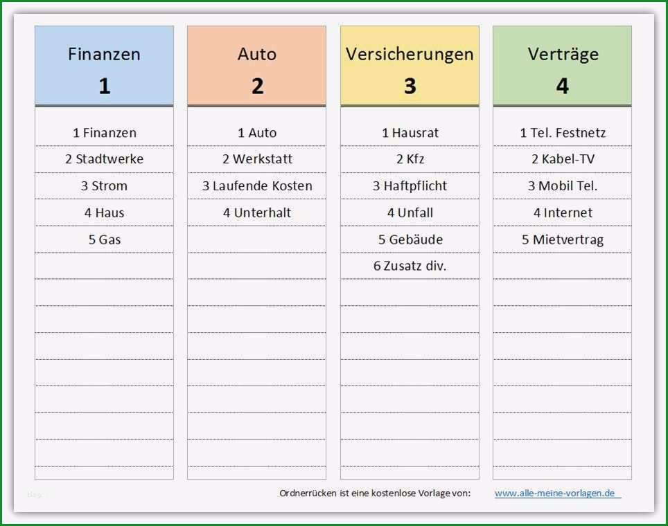 register ordner vorlage