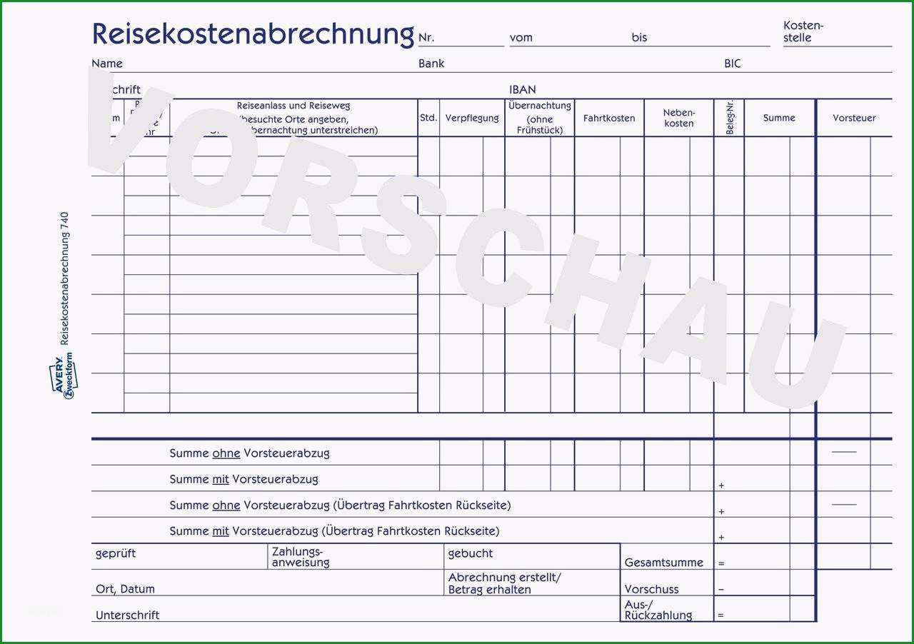 reisekostenabrechnung 740