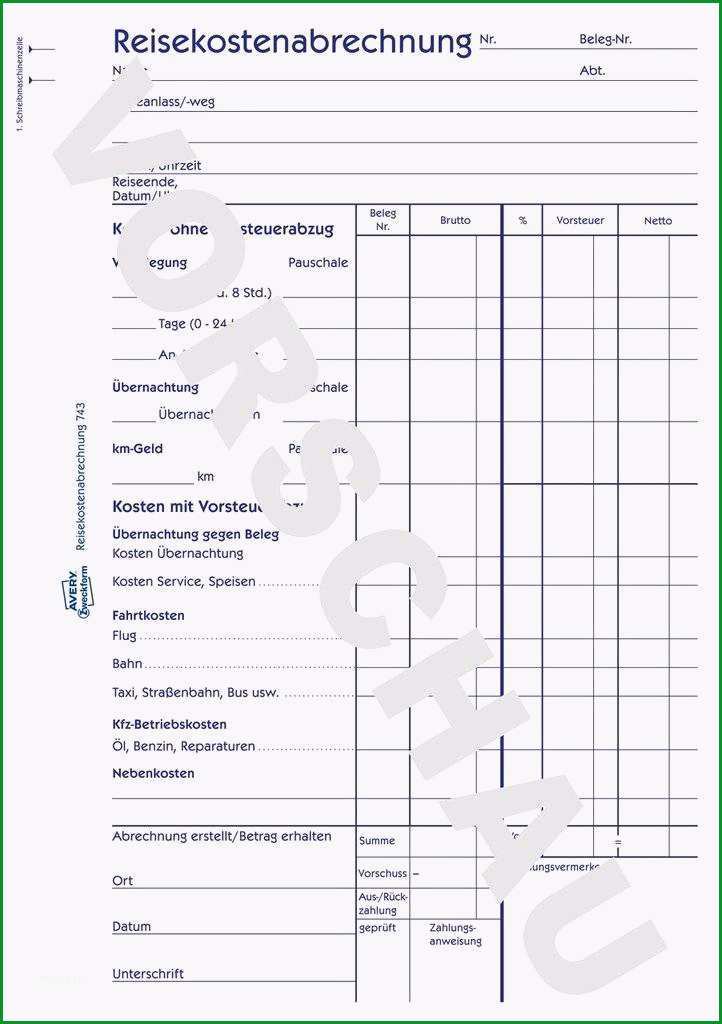 reisekostenabrechnung 743
