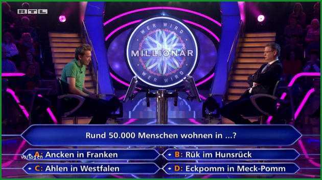 RTL Quiz Show Wer wird Millionaer 2000 Euro fuer Ahlen in Westfalen