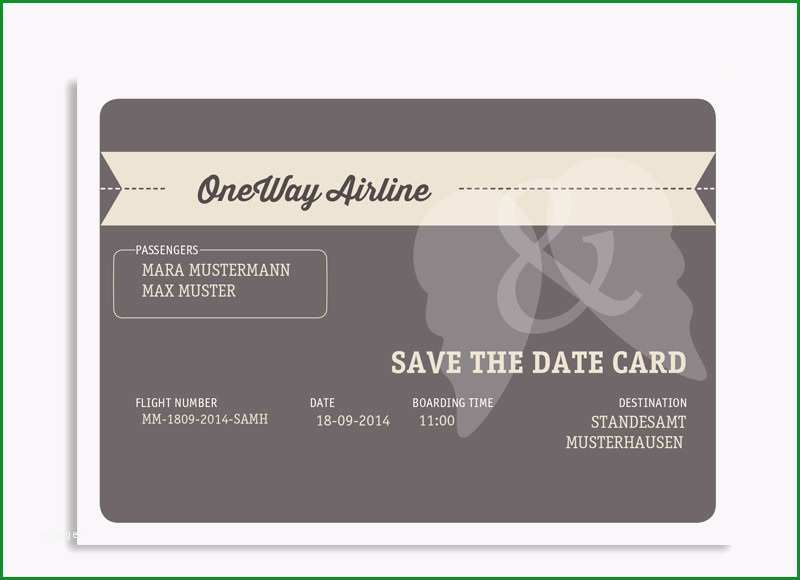 save the date flugticket