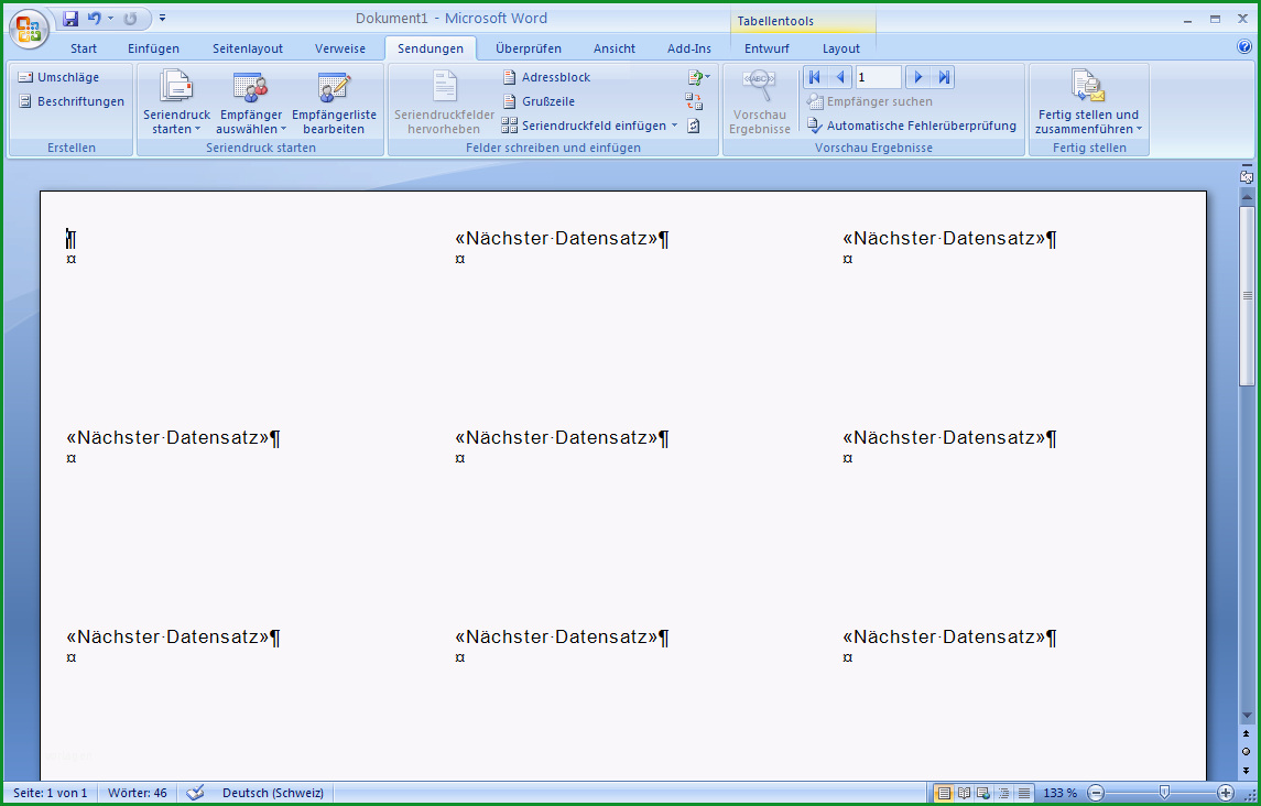 serienbrief etiketten in word 2007 erstellen