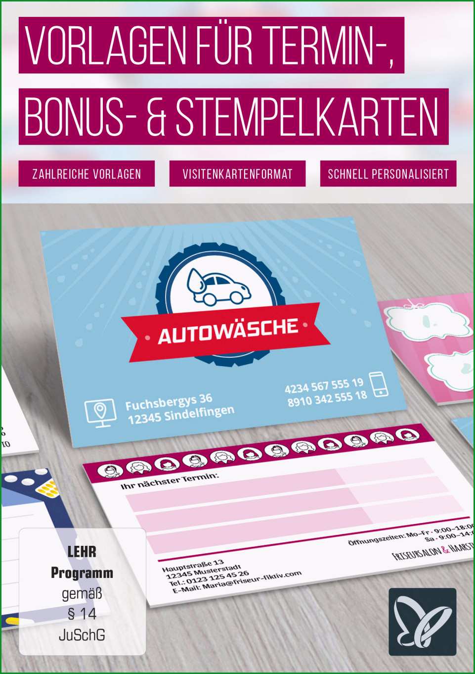 vorlagen fuer termin bonus und stempelkarten 124