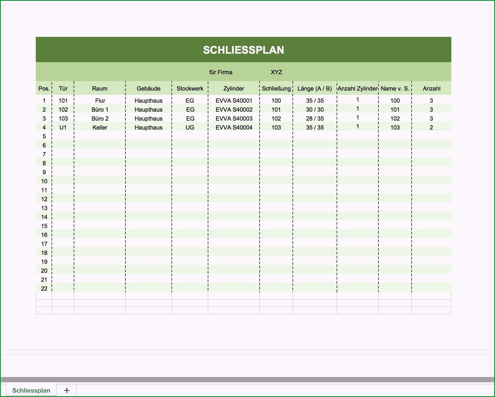 wartungsplaner excel vorlage