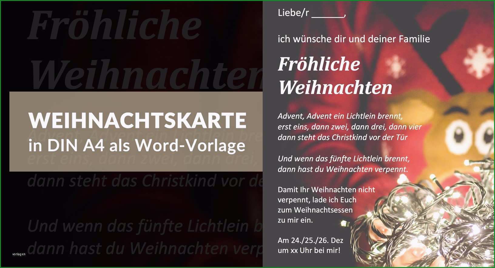 Sensationell Weihnachtskarte Als Kostenlose Word Vorlage Zum Download