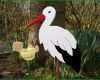 Sensationell Weiteres Storch Aus Holz Mit Baby Gelb 60cm Hoch