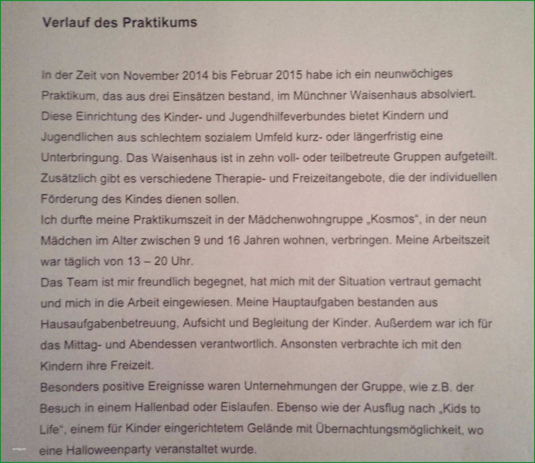 wochenbericht praktikum vorlage