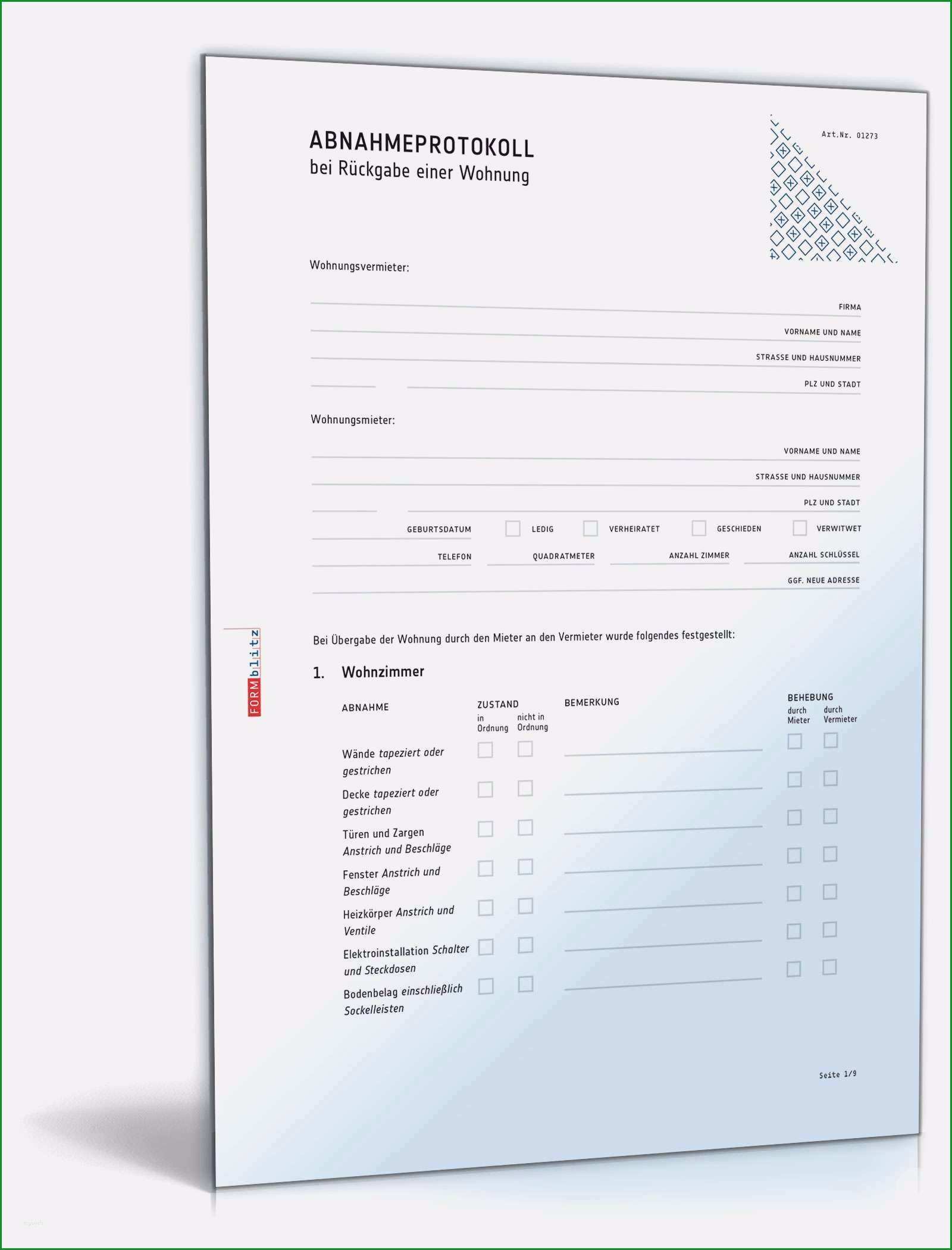 wohnungsbewerbung vorlage pdf fabelhaft abnahmeprotokoll wohnungsubergabe muster vorlage zum