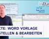 Sensationell Word Vorlage Erstellen &amp; Bearbeiten In Der Sap