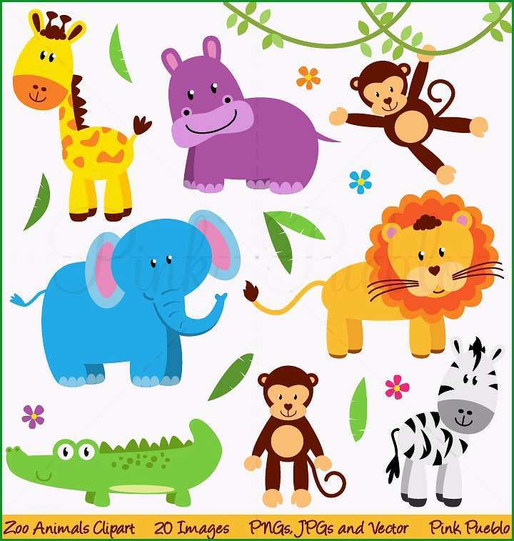 Zoo Jungle Safari Animals Clipart