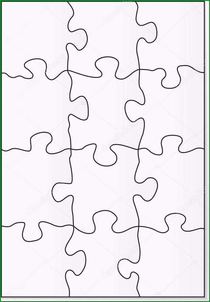stock illustration 12 piece puzzle template
