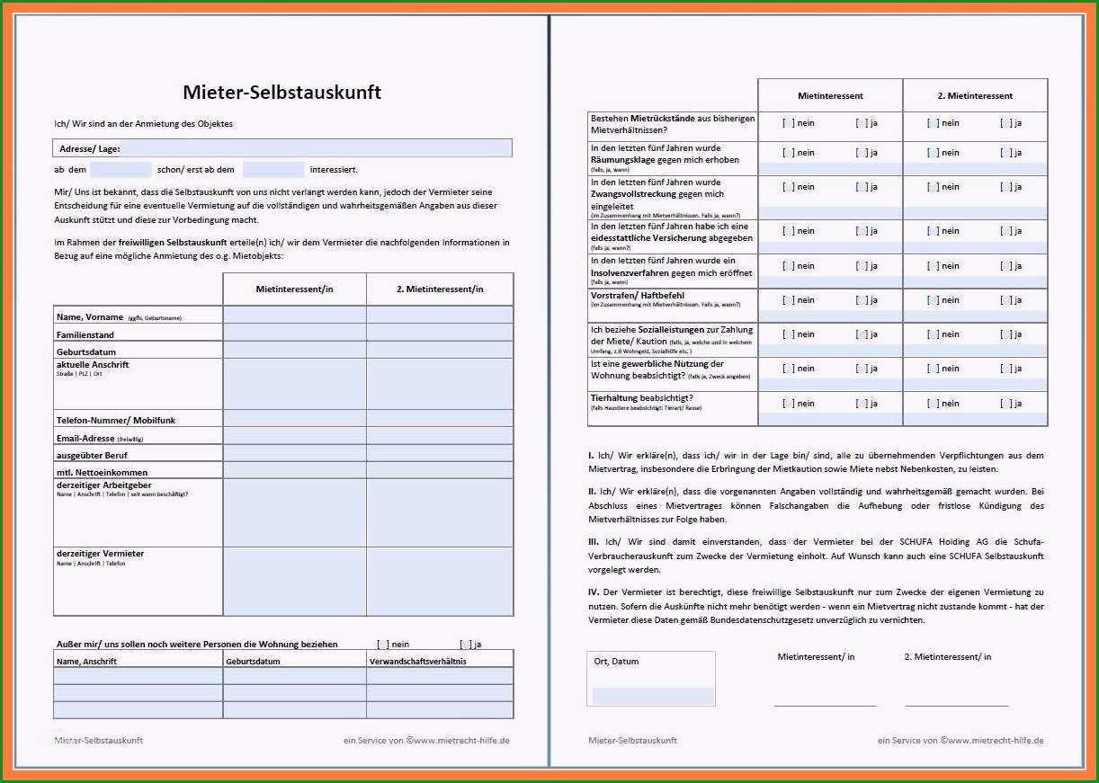 14 freiwillige mietburgschaft vorlage