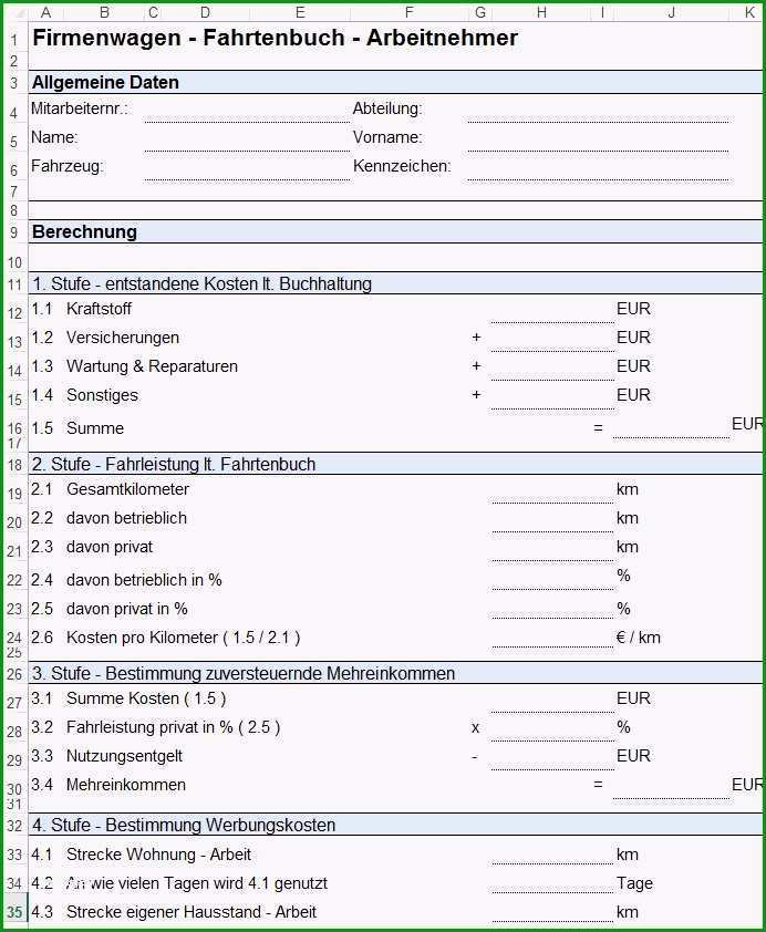 15 fahrtenbuch vorlage word