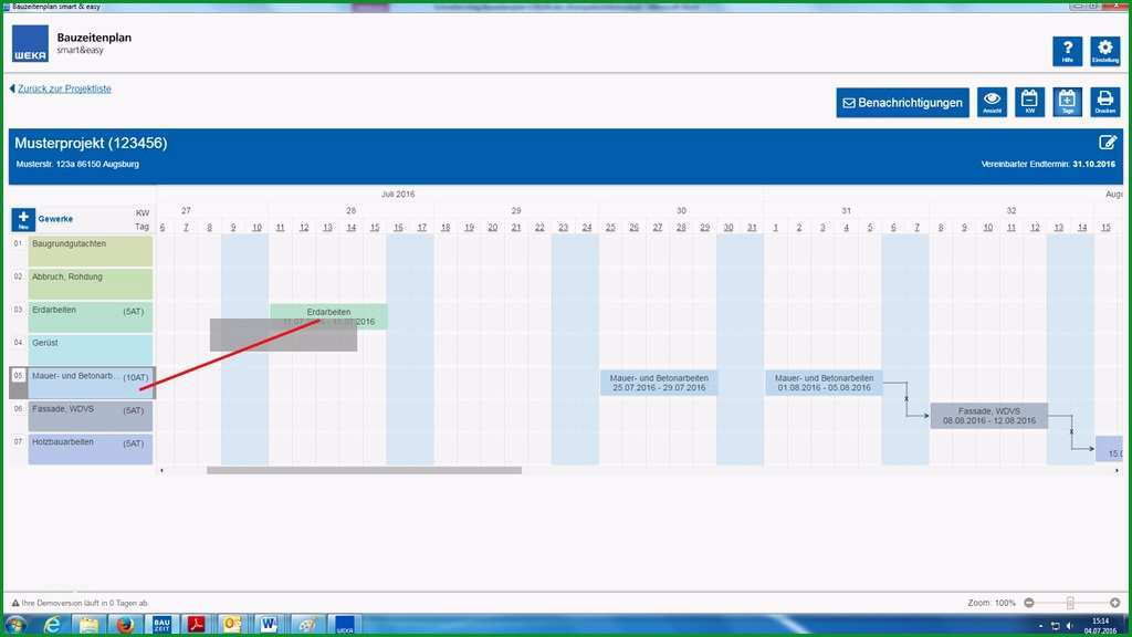 16 bauzeitenplan vorlage