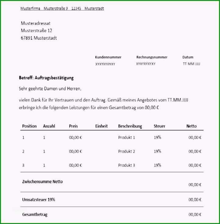 18 auftragsschreiben muster