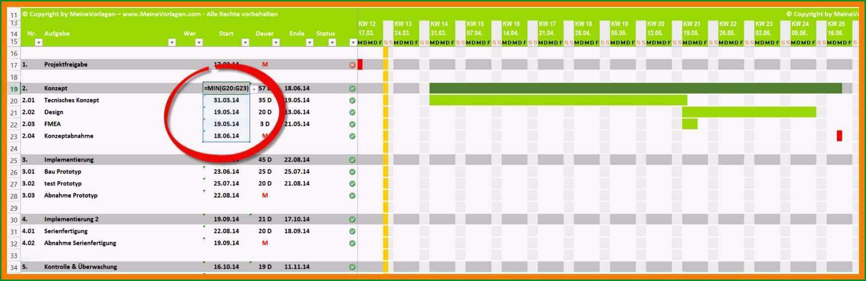 18 zeitplan vorlage word