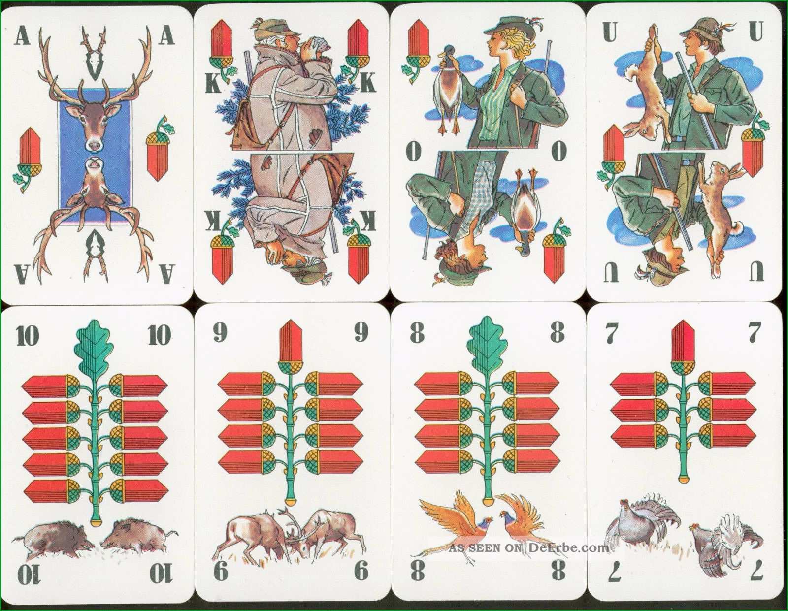 alte spielkarten kartenspiel skat mit jagdmotiven 32 1 blatt deutsche farben