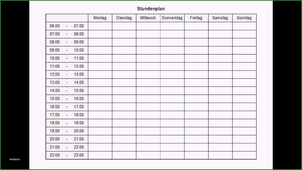 aufgabenplanung excel vorlage hubscher stundenplan tagesplan wochenplan zum ausdrucken