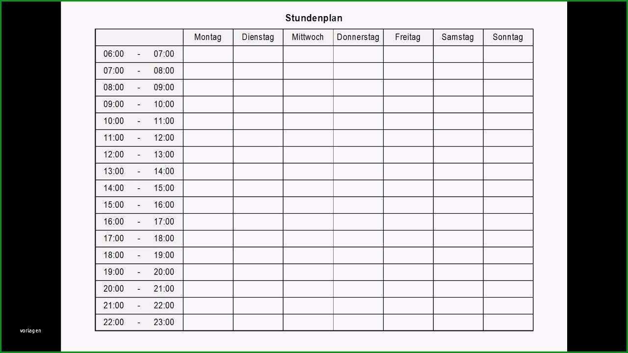 aufgabenplanung excel vorlage hubscher stundenplan tagesplan wochenplan zum ausdrucken