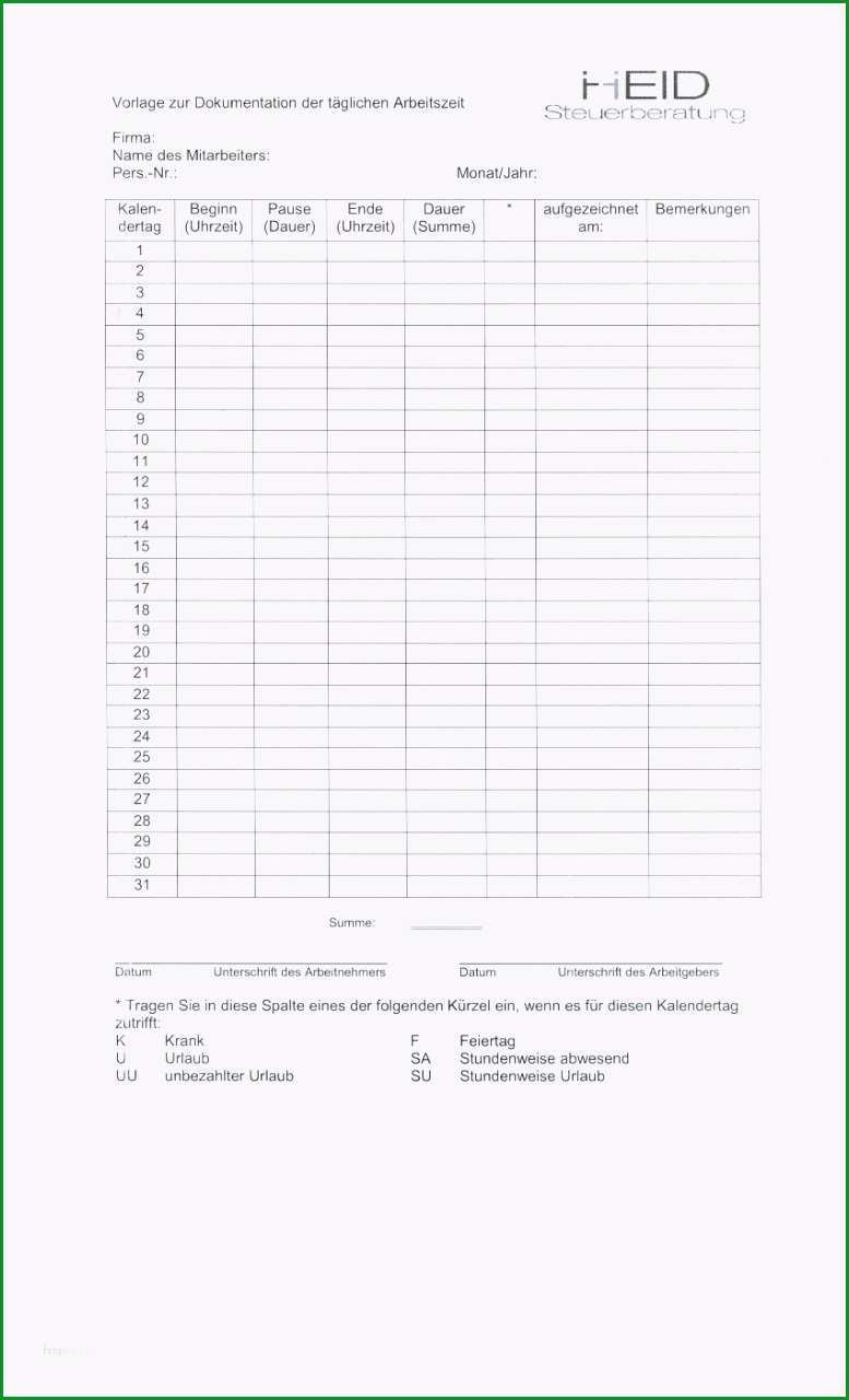 datev vorlage zur dokumentation der taglichen arbeitszeit 2017 sus excel arbeitszeitnachweis vorlagen 2017