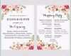 Toll Druckbare Boho Programm Vorlage Hochzeitskarte Blumen