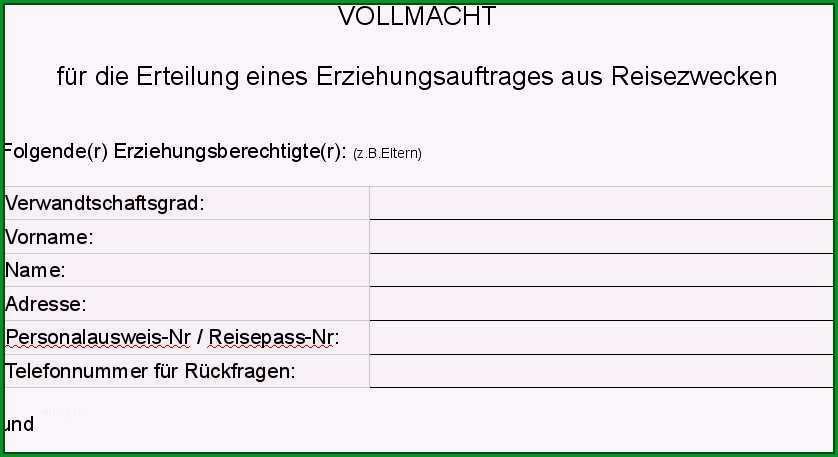 einverstandniserklarung kind urlaub vorlage beste einverstandniserklarung urlaub unter 18 vorlage elegant