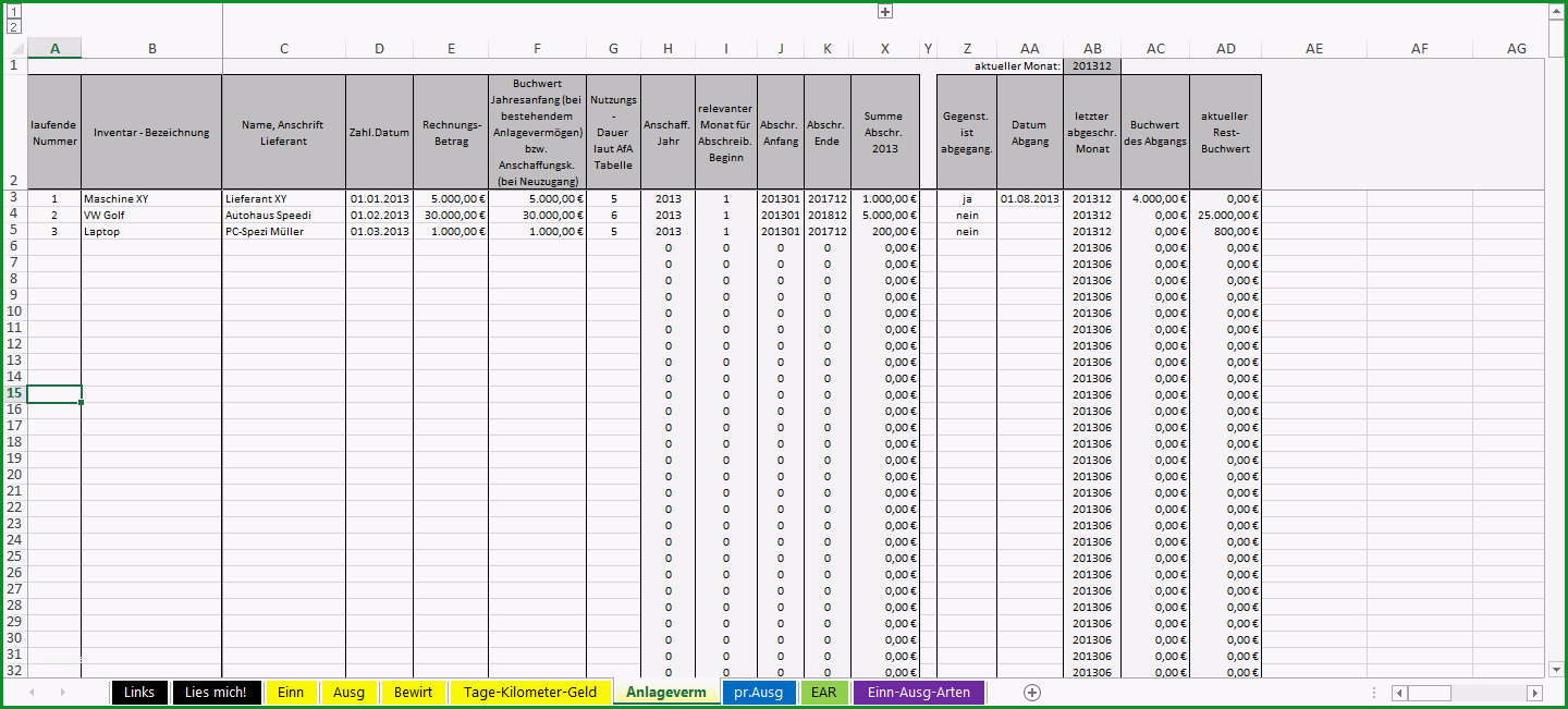 excel vorlage einnahmen ausgaben rechnung ear