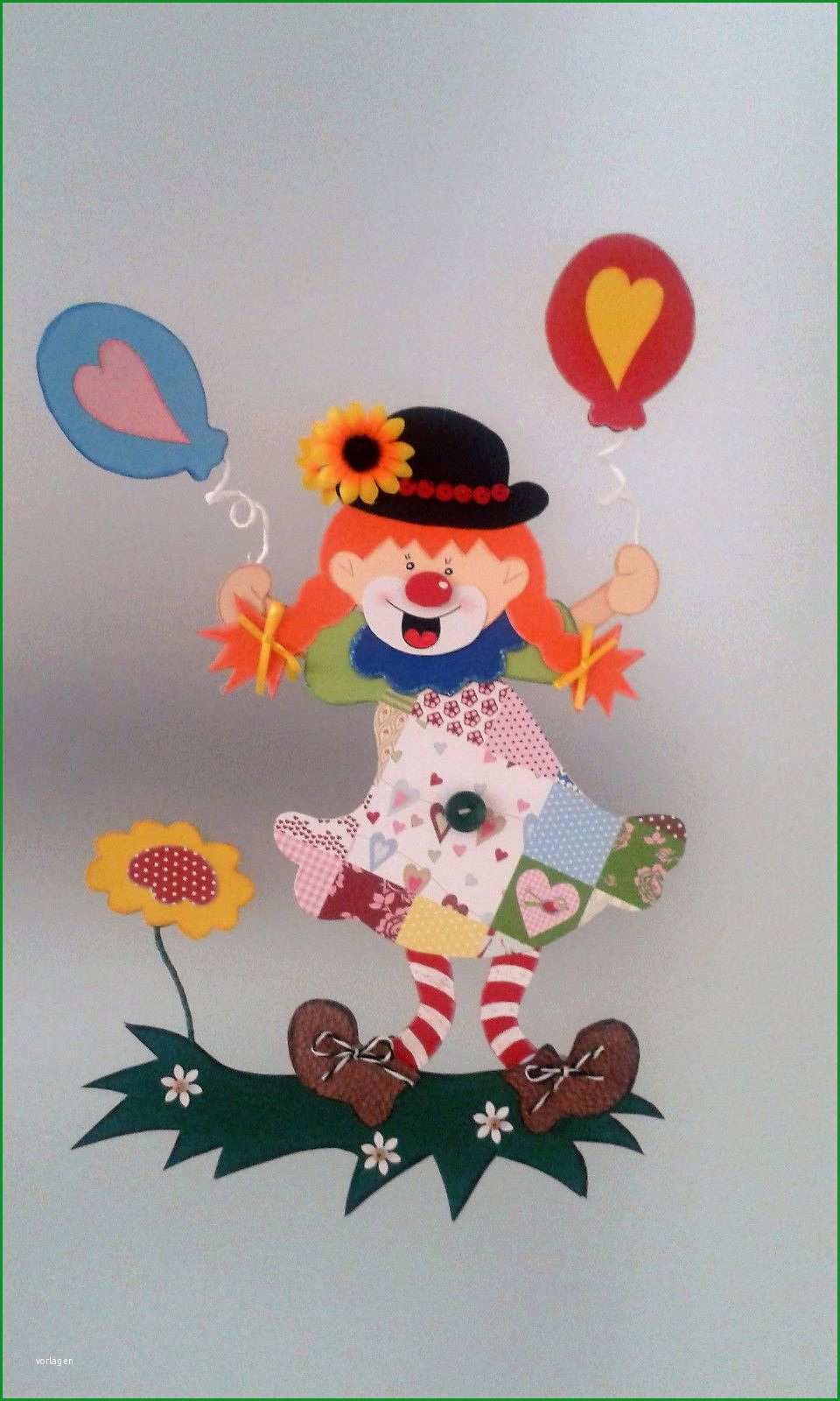 fensterbild clownmadchen fasching karneval dekoration tonkarton for clown basteln vorlage