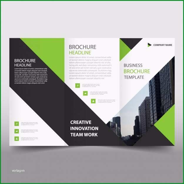 green trifold prospekt broschuere vorlage