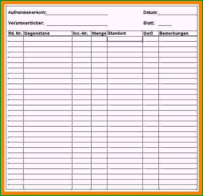 inventarliste vorlage muster wunderbare 12 inventarliste muster