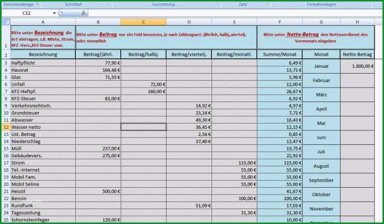 kassenbuch excel vorlage