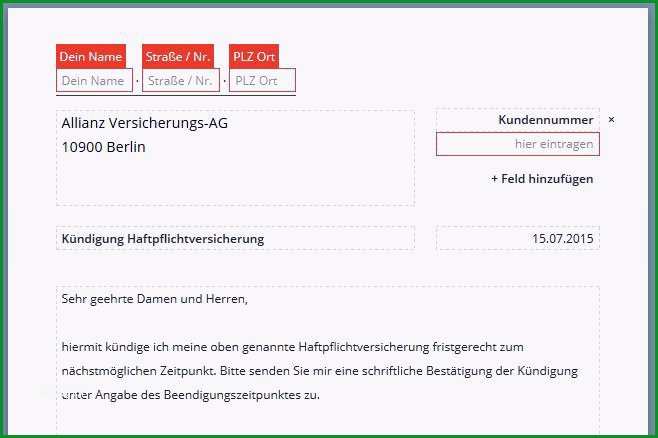 ka¼ndigung riester rente vorlage das beste von allianz haftpflichtversicherung kundigung vorlage