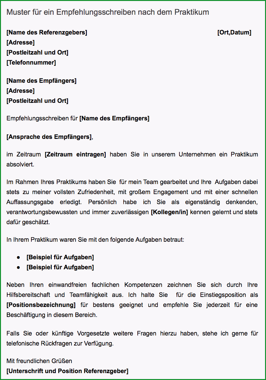 muster referenzschreiben